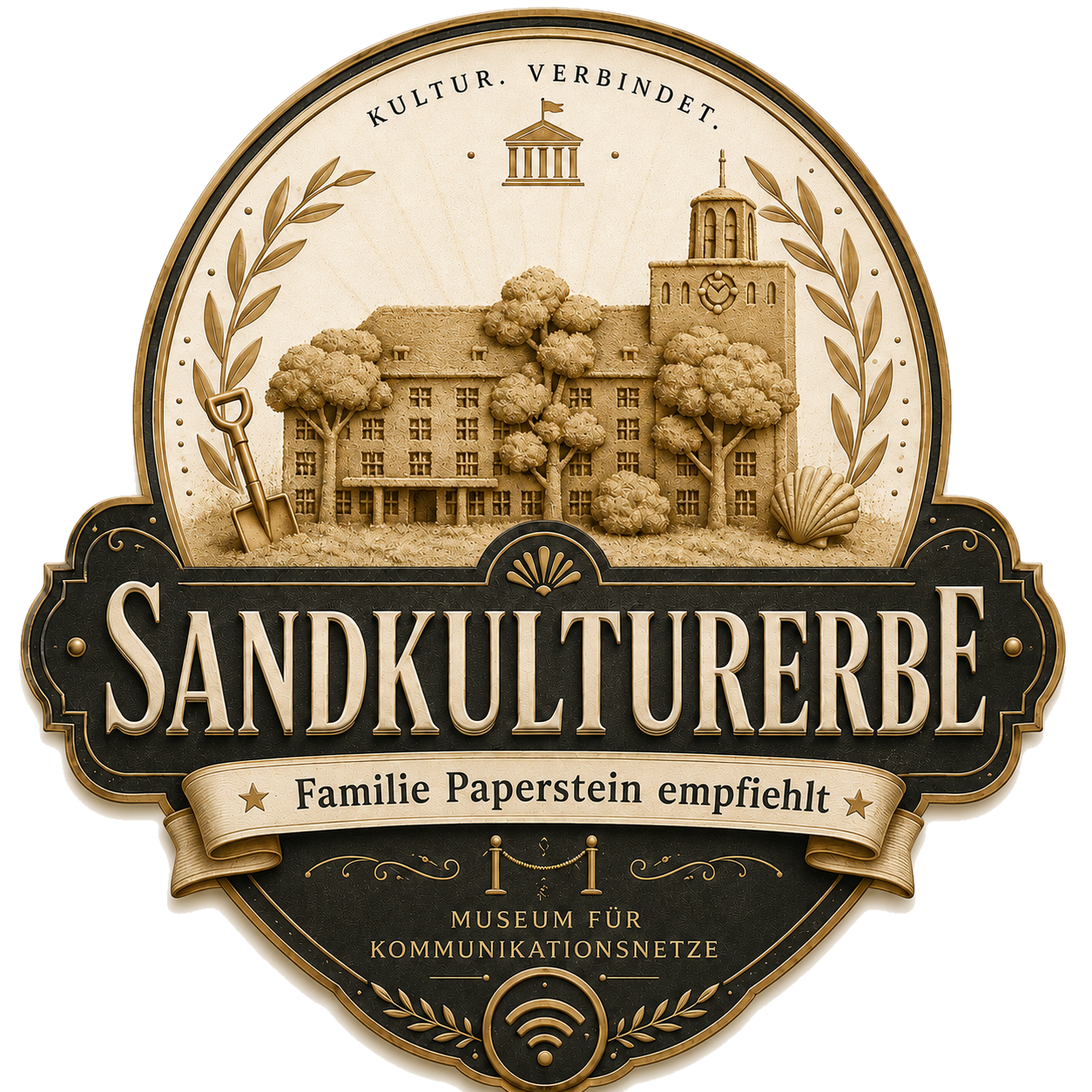 Siegel: Sandkulturerbe — Kultur. Verbindet.